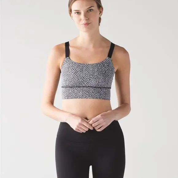 Lululemon Both Ways Sports Bra Scatter Star Black White Gray Print Size 8 - Picture 4 of 11